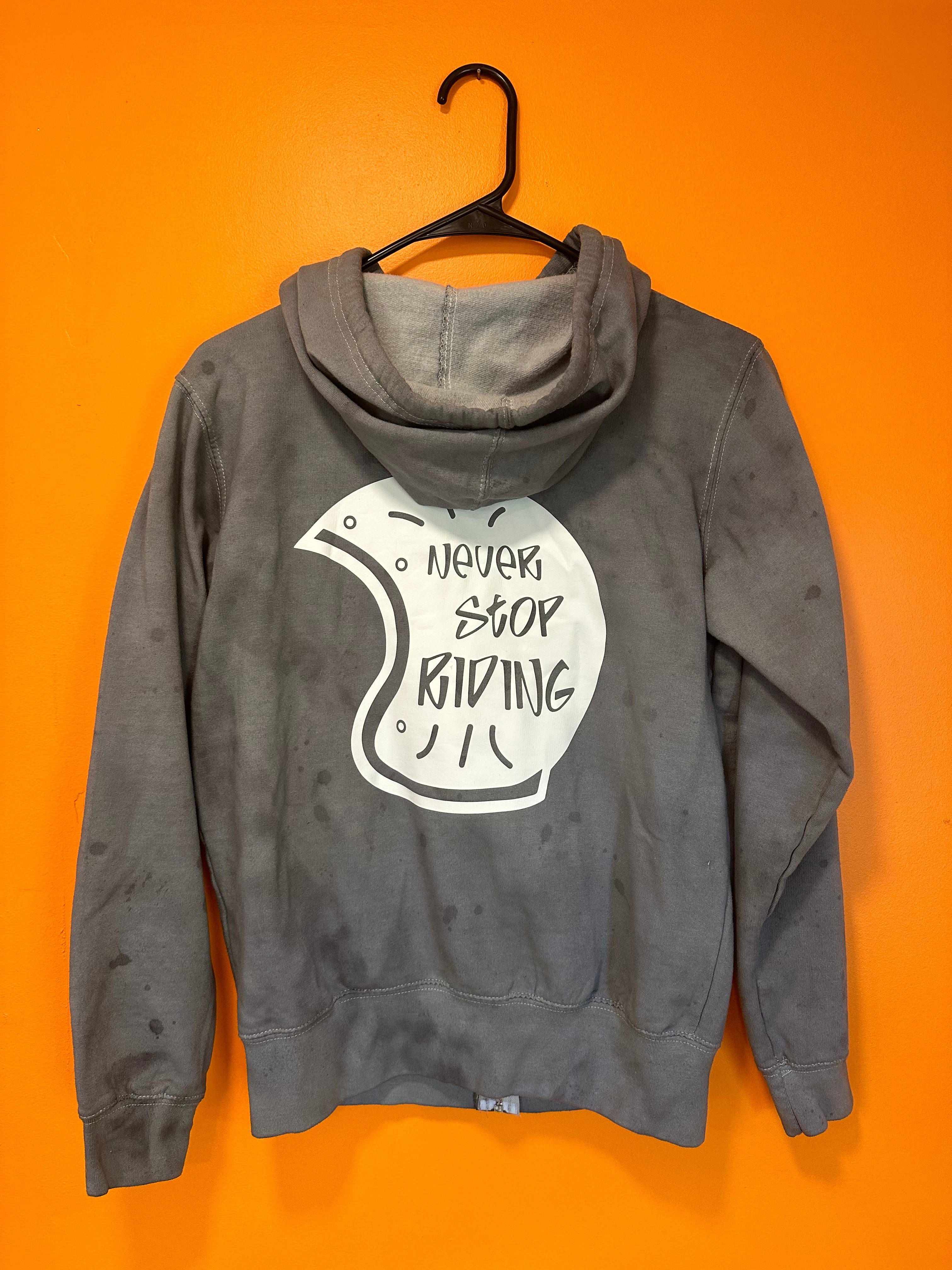 Never Stop Riding Zip Up Sweatshirt (MD)